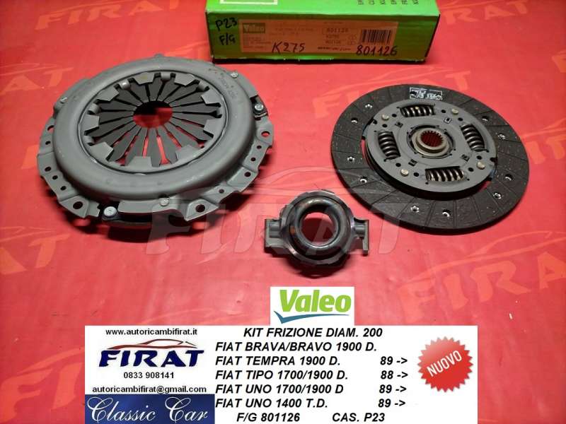 KIT FRIZIONE FIAT BRAV-BRAVO 1900 D DIAM.200 (801126) - Clicca l'immagine per chiudere